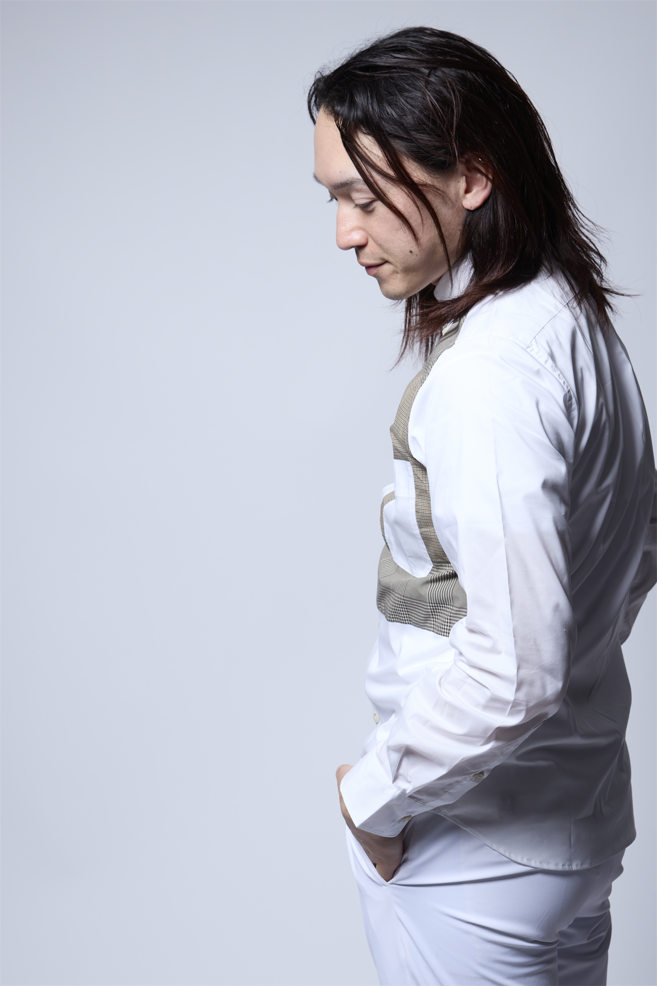 ブロード異素材コンビシャツ コーデュラ 日本製 R1-183101